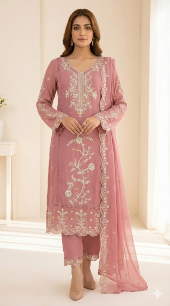 Pure Pakistani - Diamond Georgette Jharkan Work 3478