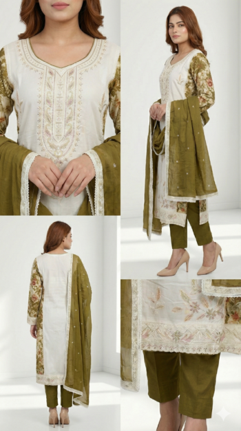 Pakistani Suit - Rayon With Full Elegant Beads Work